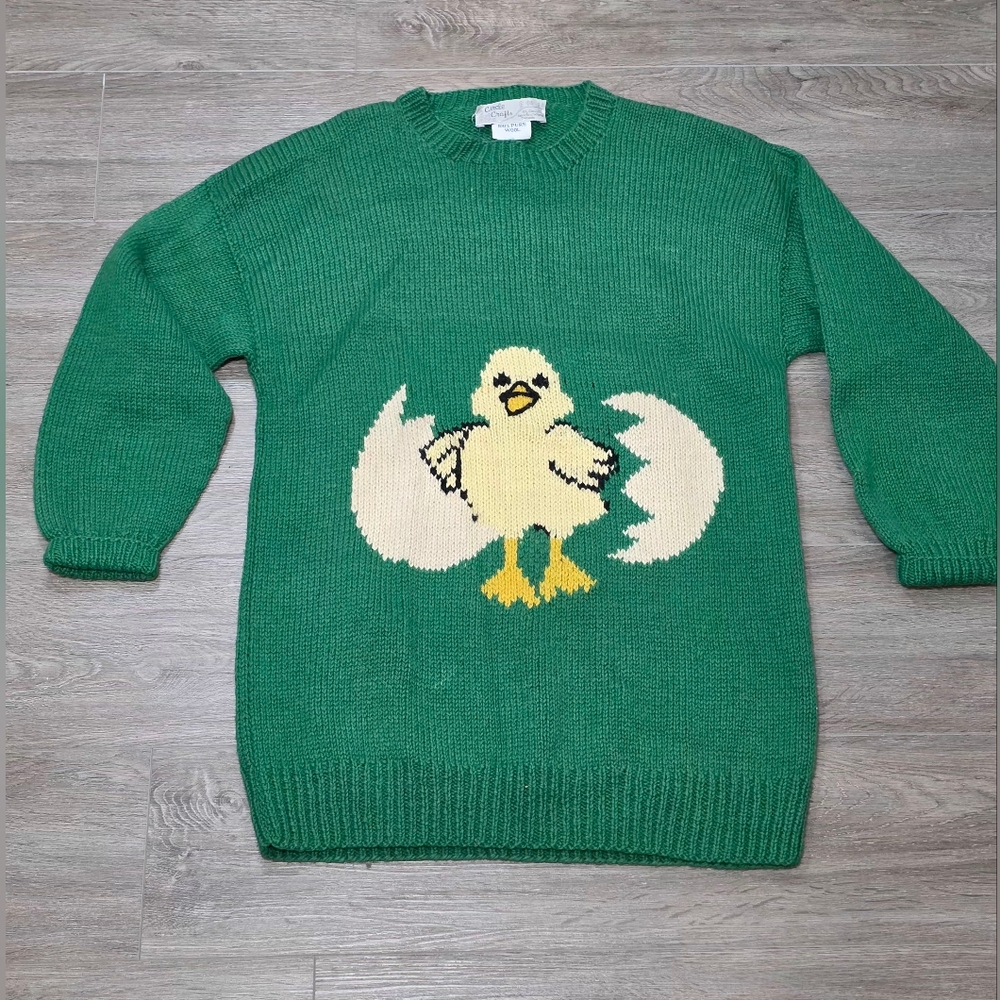 100% Wool Handmade Sweater Circle Crafts St David's Newfoundland Easter Adult L